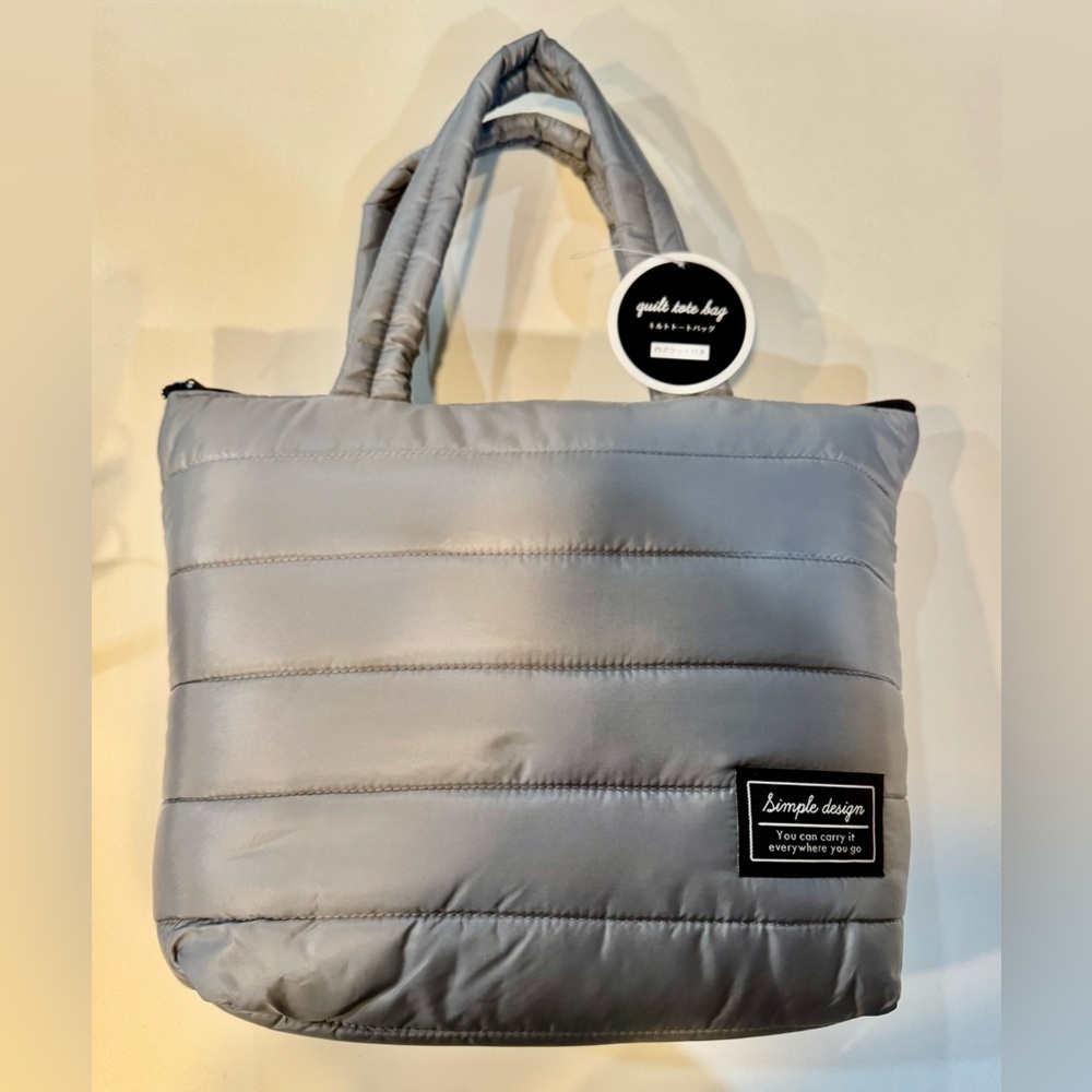Puff Tote Bag_Super Light & Waterproof Design_Gray_NWT